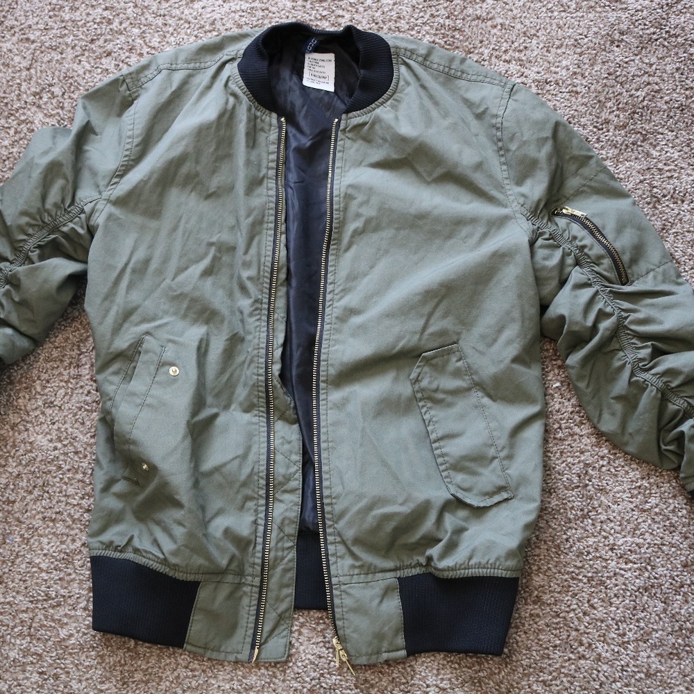 Olive Green Bomber Jacket